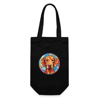 Vizsla Dog Breed Colorful Watercolor Illustration - Gift Bag for Bottles - black - Front