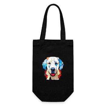 Ungarische Kuvasz-Hunderasse Aquarell-Illustration - Geschenkbeutel für Flaschen - Schwarz - Vorne