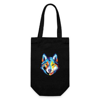 Illustration à l’aquarelle de race de chien Husky sibérien - Sac à bouteille - noir - Devant