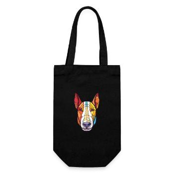 Bull Terrier chien race aquarelle Illustration - Sac à bouteille - noir - Devant