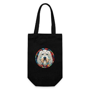Illustration sur verre aquarelle de race de chien Komondor - Sac à bouteille - noir - Devant