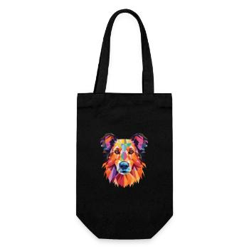 Chien de berger roumain race de chien aquarelle colorée - Sac à bouteille - noir - Devant