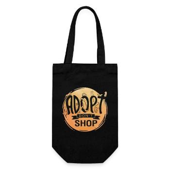 Adopt Don't Shop - Geschenkbeutel für Flaschen - Schwarz - Vorne