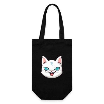 Burmilla chat dessin animé aquarelle illustration - Sac à bouteille - noir - Devant