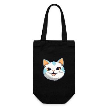 Bombai Cat Cartoon Watercolor Illustration - Gift Bag for Bottles - black - Front