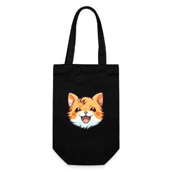 Manx Cat Coloré Cartoon Aquarelle Illustration - Sac à bouteille - noir - Devant