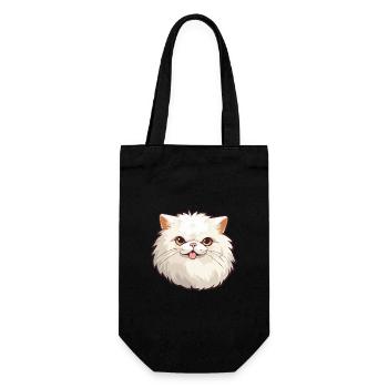 Perserkatze Karikatur Aquarell Illustration - Geschenkbeutel für Flaschen - Schwarz - Vorne