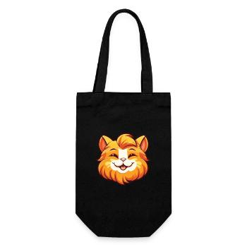 Ginger Longhair Cat Cartoon Watercolor Clipart - Gift Bag for Bottles - black - Front