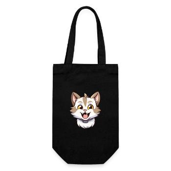 Bambino Katze Cartoon Aquarell Illustration - Geschenkbeutel für Flaschen - Schwarz - Vorne