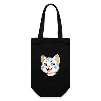 Australische gefleckte Nebelkatze Karikatur Aquarell Kunst - Geschenkbeutel für Flaschen - Schwarz - Vorne