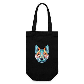 Norwegian Elkhound Dog Breed Colorful Watercolor - Gift Bag for Bottles - black - Front