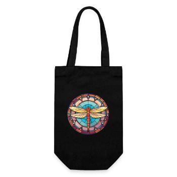 Libellule aquarelle colorée illustration animale - Sac à bouteille - noir - Devant