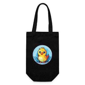 Chick Colorful Watercolor Animal Pet Illustration - Gift Bag for Bottles - black - Front
