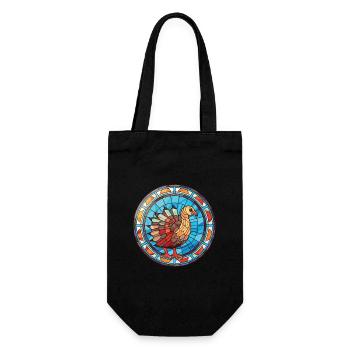 Dinde, animal domestique, coloré, aquarelle, animal, illustration - Sac à bouteille - noir - Devant