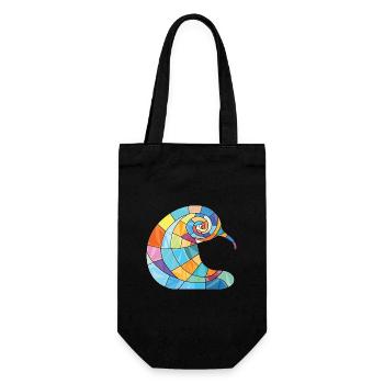 Schnecke, Buntes, Aquarell, Tier, Haustier, Illustration - Geschenkbeutel für Flaschen - Schwarz - Vorne