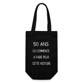 Citation Inspirante 50 Ans Commence A Faire Peur - Sac à bouteille - noir - Devant