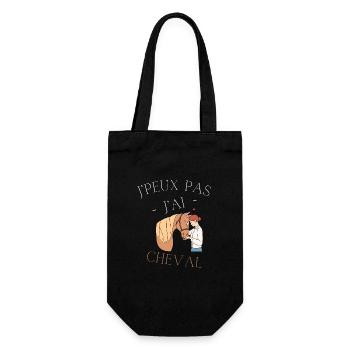 J'peux pas j'ai Cheval - Sac à bouteille - noir - Devant