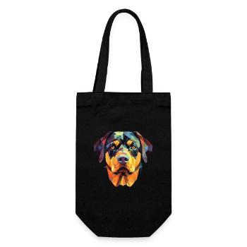 Rottweiler Chien Aquarelle Colorée Animal Cartoon - Sac à bouteille - noir - Devant
