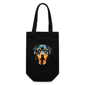 Rottweiler Chien Aquarelle Colorée Animal Cartoon - Sac à bouteille - noir - Devant