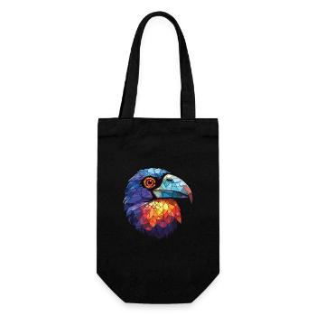 Crow Colorful Watercolor Animal Pet Illustration - Gift Bag for Bottles - black - Front