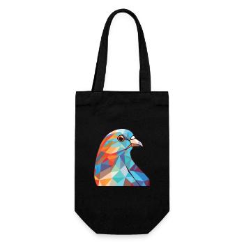 Taube bunte Aquarell-Tier-Haustier-Illustration - Geschenkbeutel für Flaschen - Schwarz - Vorne