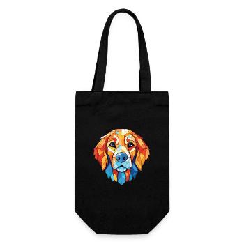 Golden Retriever Colorful Watercolor Animal Pet - Gift Bag for Bottles - black - Front