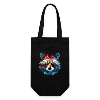 Raton laveur aquarelle colorée Animal Illustration - Sac à bouteille - noir - Devant