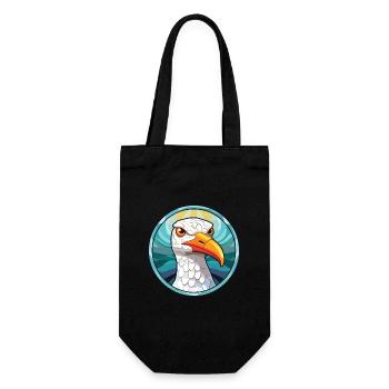 Mouette colorée aquarelle Animal Illustration - Sac à bouteille - noir - Devant