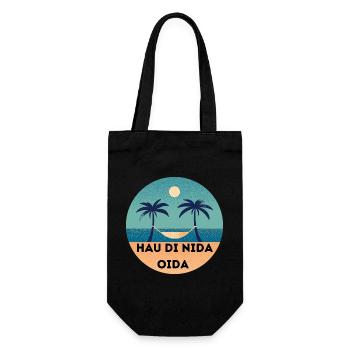 Hau di nida Oida. - Geschenkbeutel für Flaschen - Schwarz - Vorne