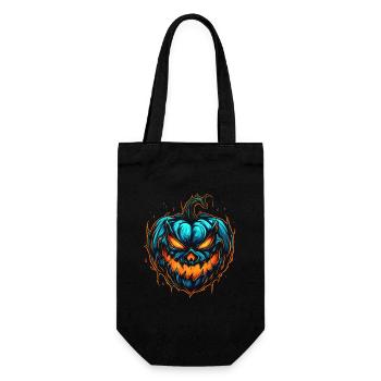 Gruseliger Bunter Halloween Kürbis - Geschenkbeutel für Flaschen - Schwarz - Vorne