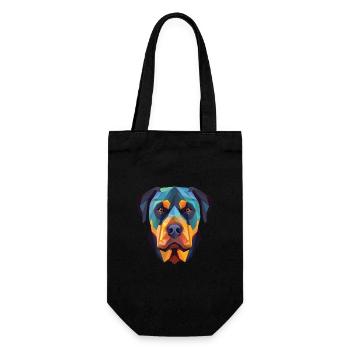 Rottweiler Chien Aquarelle Colorée Animal Cartoon - Sac à bouteille - noir - Devant