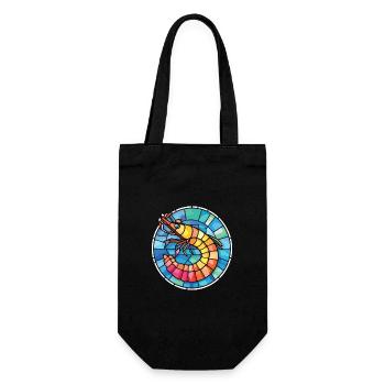 Shrimp Colorful Watercolor Animal Pet Illustration - Gift Bag for Bottles - black - Front