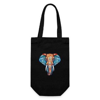 Illustration animale aquarelle colorée d’éléphant - Sac à bouteille - noir - Devant