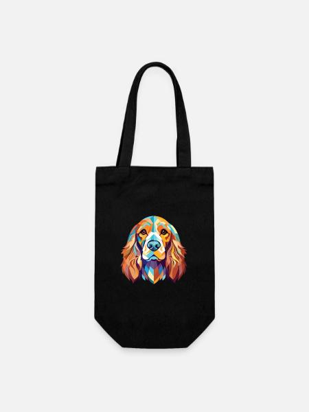 Cocker anglais Spaniel chien aquarelle colorée animal de compagnie - Sac à bouteille - noir