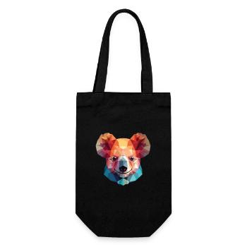 Koala buntes Aquarell Tier Haustier Illustration - Geschenkbeutel für Flaschen - Schwarz - Vorne