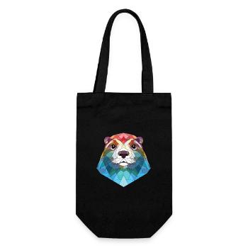 Otter Colorful Watercolor Animal Pet Illustration - Gift Bag for Bottles - black - Front