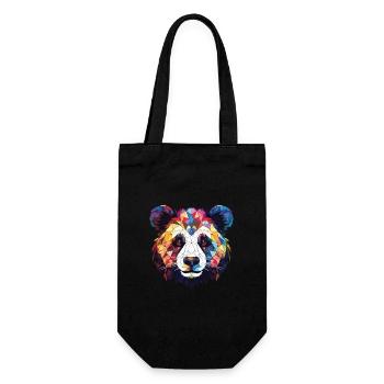 Panda Colorful Watercolor Animal Pet Illustration - Gift Bag for Bottles - black - Front