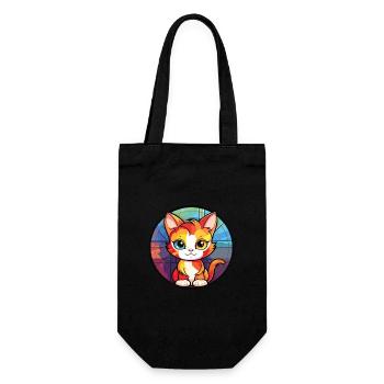 Chaton bébé chat coloré aquarelle Animal Cartoon - Sac à bouteille - noir - Devant