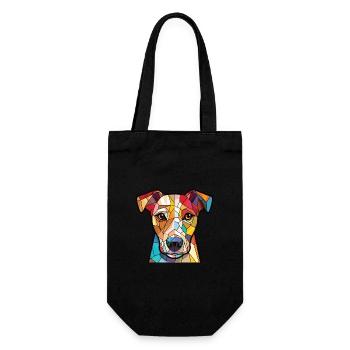 Ariegeois race chien aquarelle verre illustration - Sac à bouteille - noir - Devant