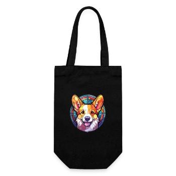 Corgi chien race coloré aquarelle illustration - Sac à bouteille - noir - Devant