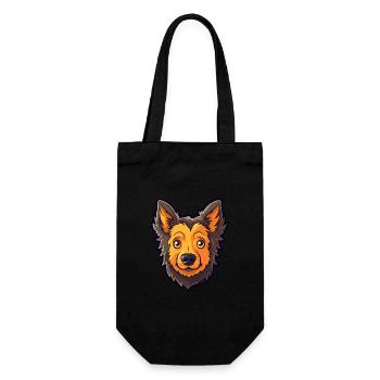 Mudi chien race dessin animé Kawaii Illustration - Sac à bouteille - noir - Devant