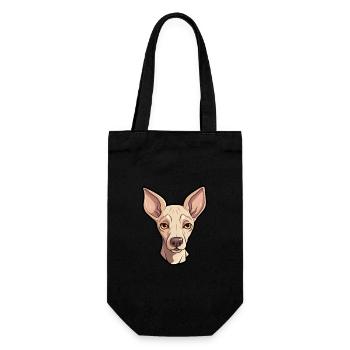 Mexican Hairless Dog Breed Cartoon Kawaii Illustra - Gift Bag for Bottles - black - Front