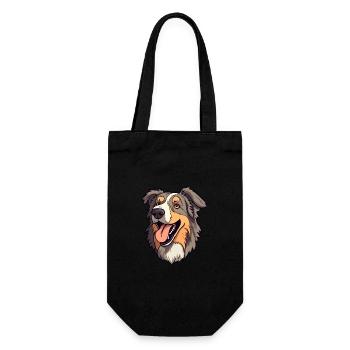 Majorca Shepherd Dog Breed Cartoon Kawaii Illustra - Gift Bag for Bottles - black - Front