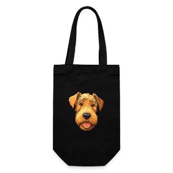 Lakeland Terrier Dog Breed Cartoon Kawaii Illustra - Gift Bag for Bottles - black - Front