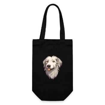 Kuchi Afghanischer Schäferhund Hunderasse Cartoon Kawaii Illu - Geschenkbeutel für Flaschen - Schwarz - Vorne