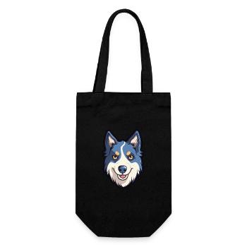 Karelo Finnische Laika Hunderasse Cartoon Kawaii Illu - Geschenkbeutel für Flaschen - Schwarz - Vorne