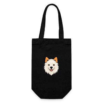 Indien Spitz chien race Cartoon Kawaii Illustration - Sac à bouteille - noir - Devant