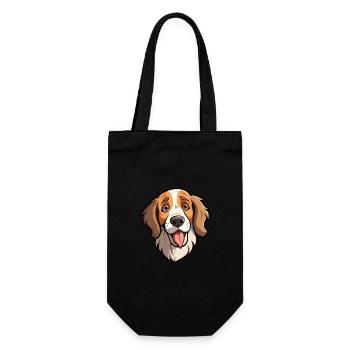Hygenhund chien race dessin animé kawaii illustration - Sac à bouteille - noir - Devant