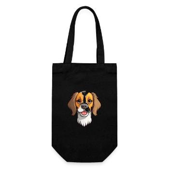 Havenese chien race dessin animé Kawaii Illustration - Sac à bouteille - noir - Devant