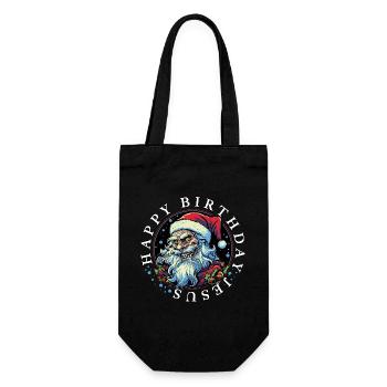 Ugly Christmas Happy Birthday Jesus Weihnachten - Gift Bag for Bottles - black - Front